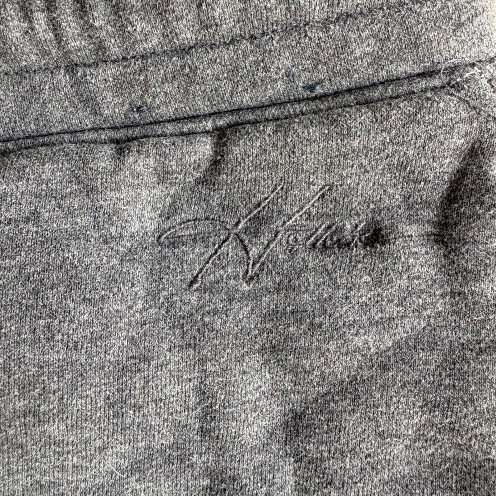 HOLLISTER Gray Sweat Shorts Drawstring Raw Hem Logo Fleece Mens LARGE Lounge Gym - Picture 3 of 4
